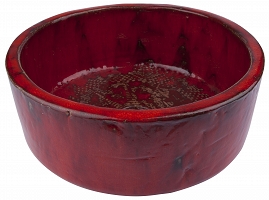 Alina - Handgemachtes rotes Waschbecken mit Muster
