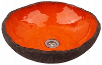 Polmira - Orange unregelmäßig geformte Waschbecken